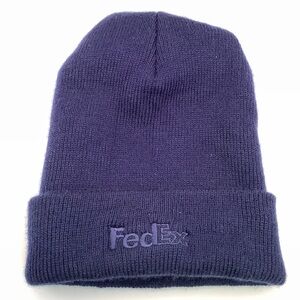 Fedex Beanie Hat Cap One Size Stretch Blue Fold Over